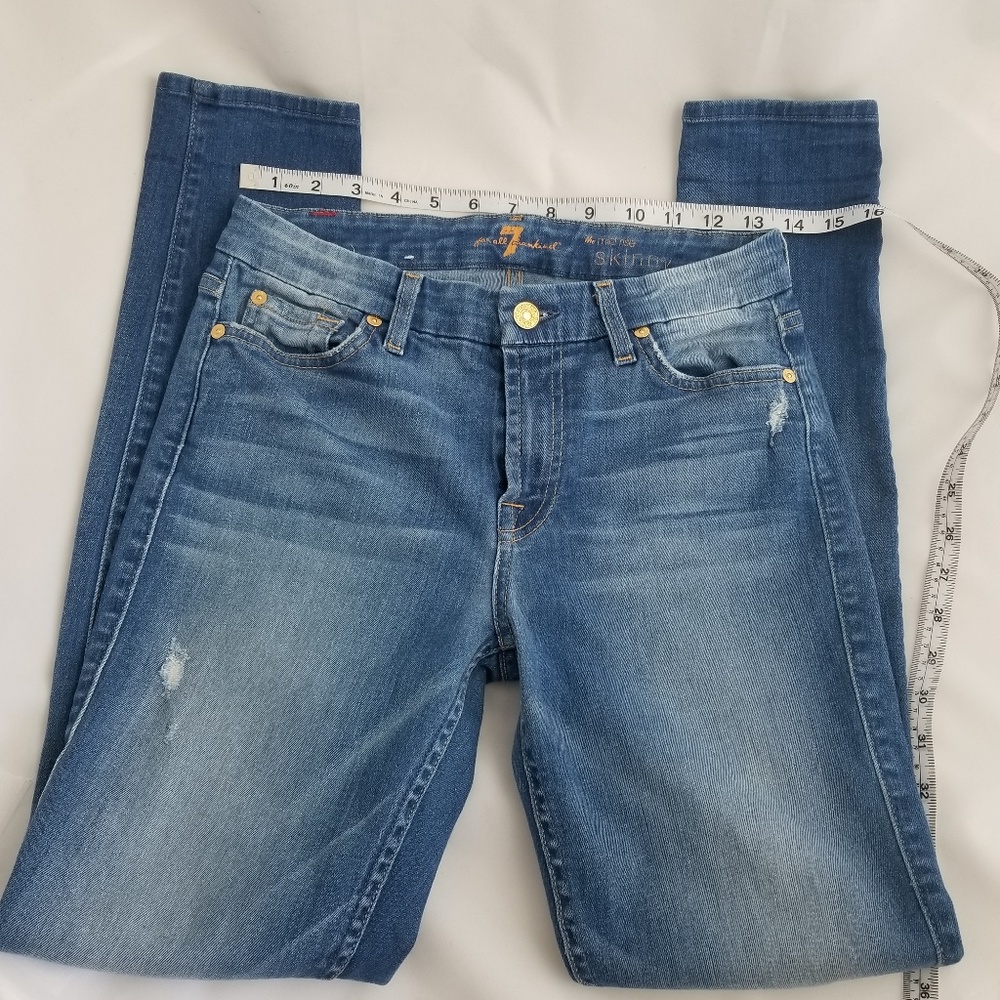 7FAM | Distressed Mid Rise Skinny - Picture 3 of 6